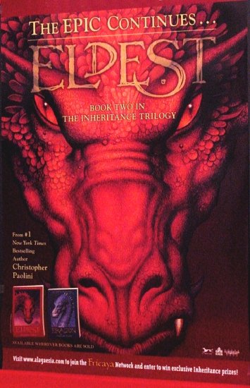 Christopher Paolini * THE ELDEST * Original Eragon POSTER 2' x 3' Rare 2007 NEW