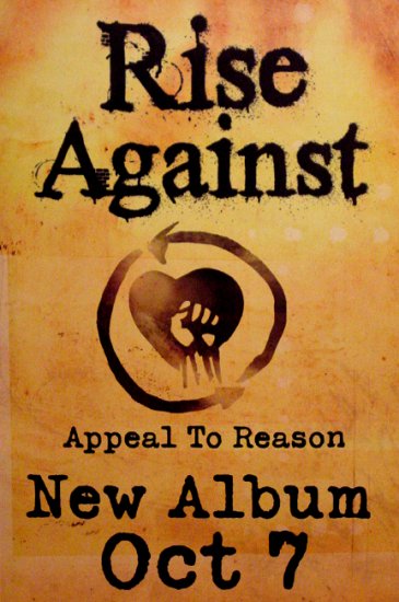 RISE AGAINST * Appeal To Reason * Music Poster 2' x 3' Rare 2008 NEW