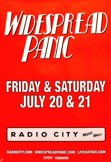WIDESPREAD PANIC Concert Poster * RADIO CITY NYC * 2' x 3' Rare 2007 NEW