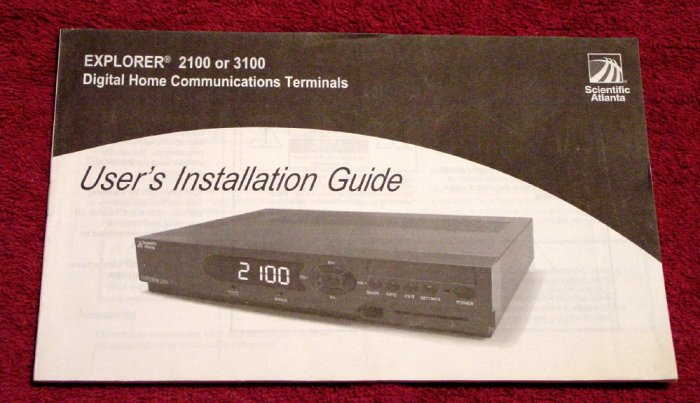 Scientific Atlanta Explorer 3100 Digital Cable Box Manual * MANUAL ONLY * NEW