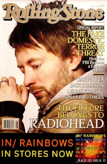 Radiohead * IN RAINBOWS * Original Music Poster 2' x 3' Rolling Stone Cover Rare 2008 Mint