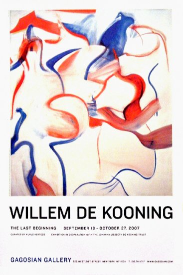 Willem De Kooning * THE LAST BEGINNING * Original Art Exhibition Poster NYC 2' x 3' Rare 2007 Mint