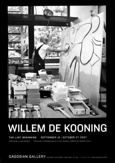 Willem De Kooning * THE LAST BEGINNING * Original Art Exhibition Poster NYC 2' x 3' Rare 2007 Mint