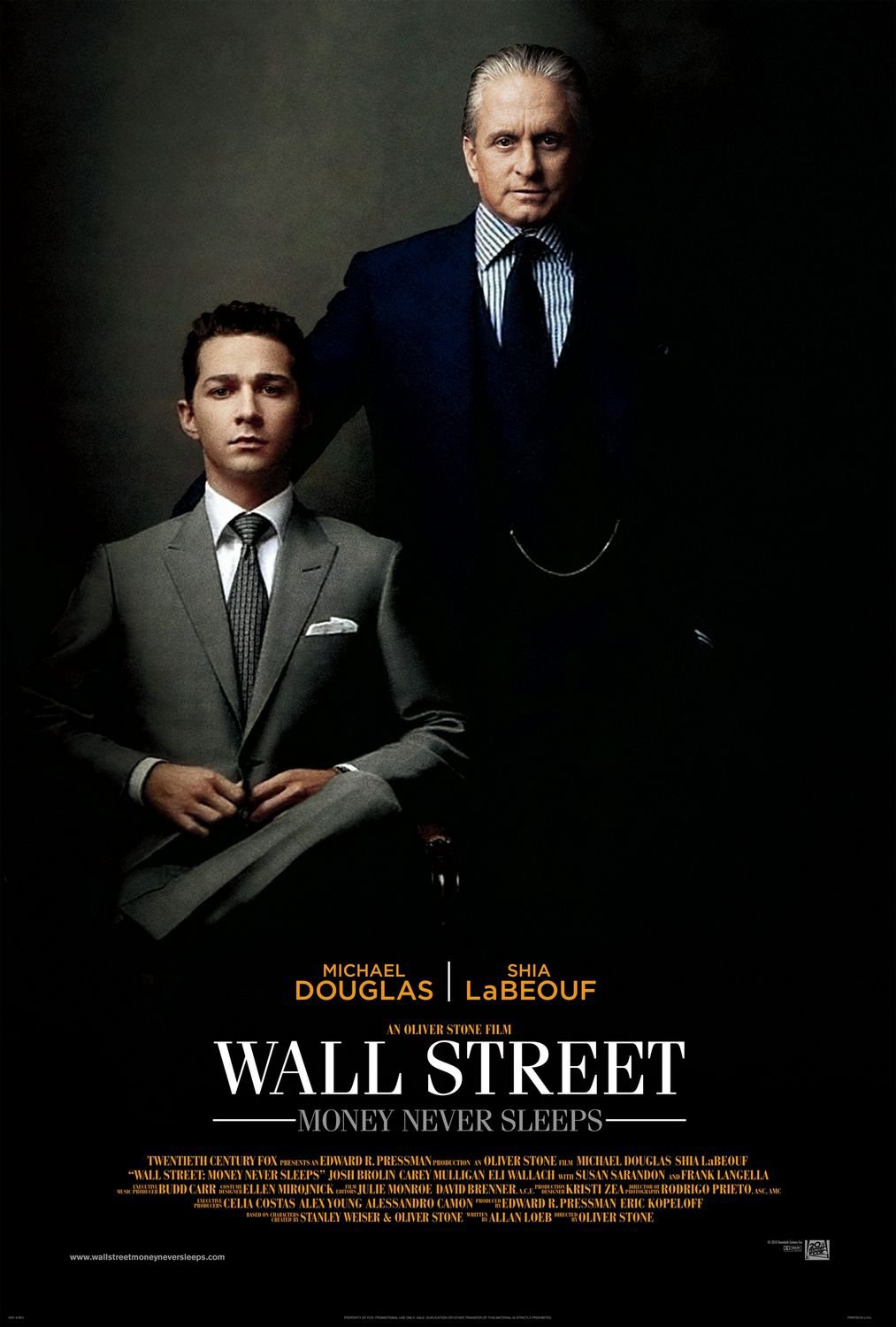 WALL STREET : Money Never Sleeps Original Movie Poster 27" x 40" Rare 2010 Mint