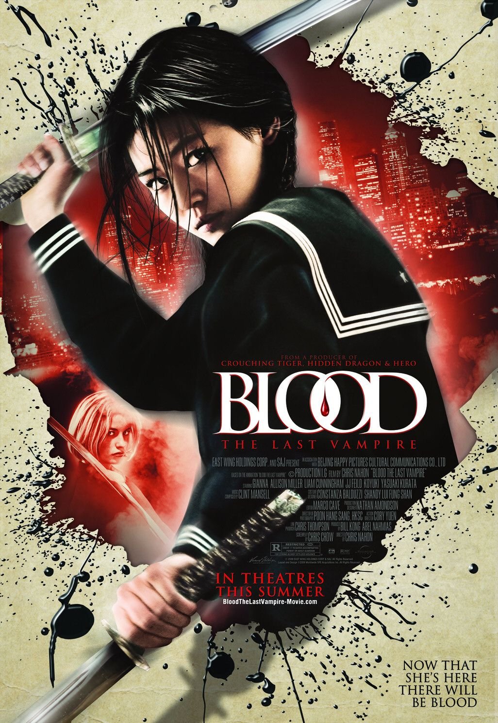 BL00D: The Last Vampire Original Movie Poster 27" x 40" Rare 2009 Mint