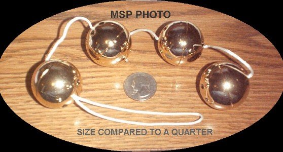 FOUR EXTRA LARGE HEAVY GOLD ORGASM BALLS