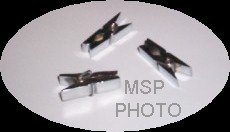 THREE CHROME (METAL) MINI CLOTHESPINS
