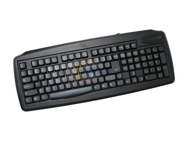 Linkworld LK7010A-C2222-PSII Black 108 Normal Keys PS/2 Slim Keyboard