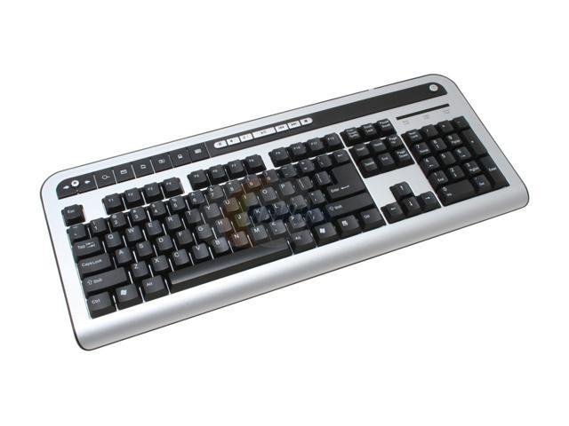 SPEC Research KA-558U/HUB Silver & Black USB Standard Multi-Media Keyboard With 2 USB Hubs