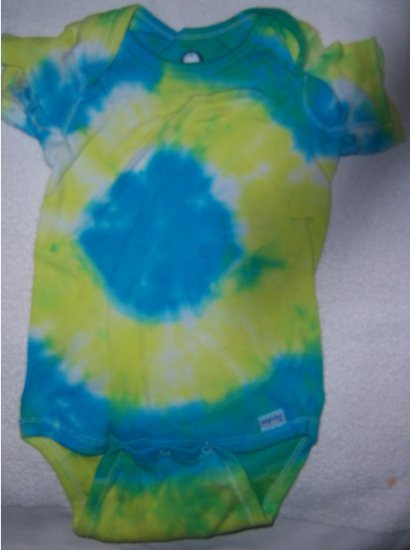 Yellow and Turquoise 9-18 month Onesie