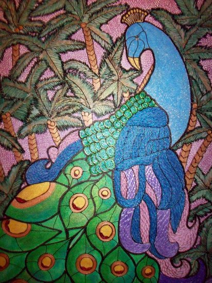 Peacock shines on Starry Sunset