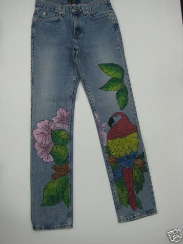 Hand Painted Shiny Parrot size 8