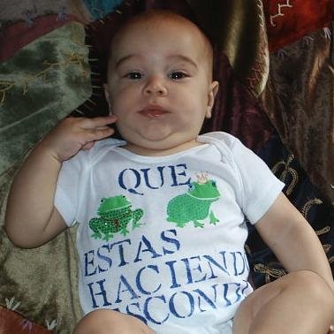 Baby Onesie Spanish Frogs 6-9 MONTHS