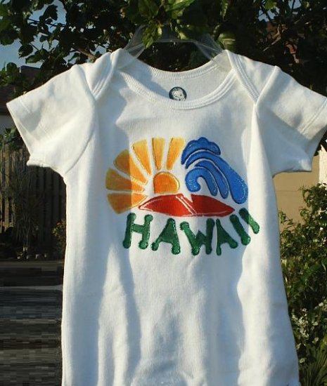 Baby Onesie Boy Hand painted " HAWAII" size 18 months