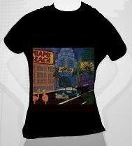 From Miami Beach to the world on a black fitted tee shirt ladies MEDIUM