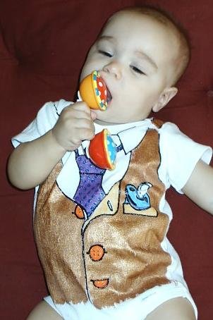 Hand Painted Baby Bodysuit Wrapped as Candy- Working 9 to 5 - Gift ready to Give-size 24 months
