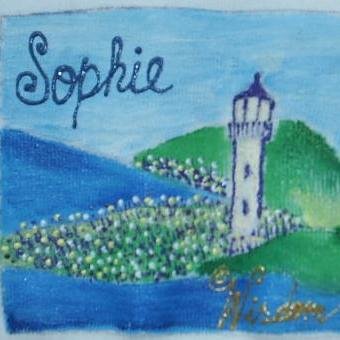 Sophie - Name Collection hand painted baby onesie, customized size NEWBORN