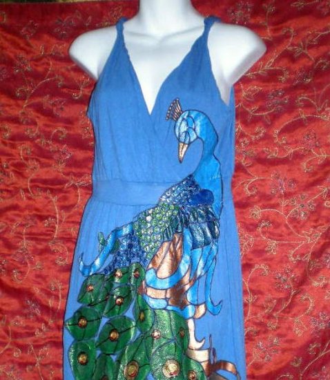 Custom order Peacock in Blue Dress size medium
