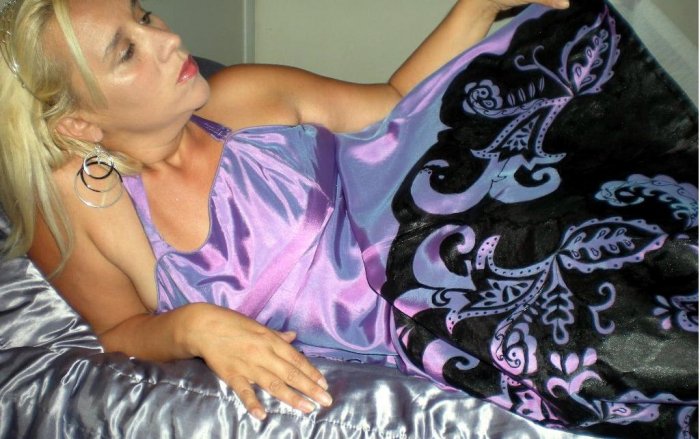 Purple Gown Hand Painted in Black Paisley