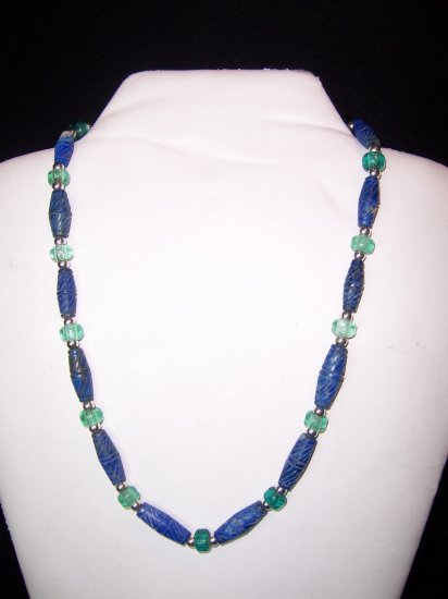 Denim Lapis, Glass & .925 Silver