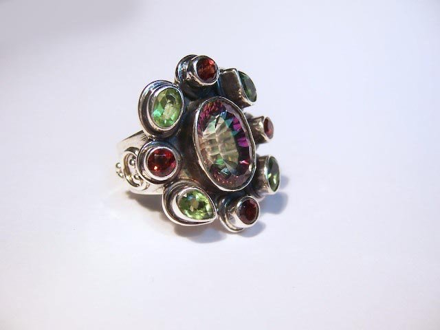 Mystic Topaz Peridot & Garnet
