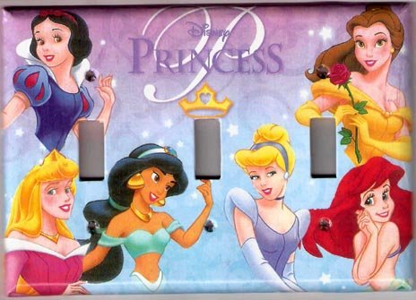 Disney 6 Princess' Triple Purple Switchplate