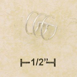 RG024-STERLING SILVER THREE ROW PLAIN COIL