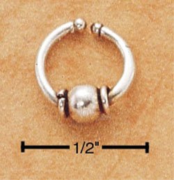 RG124-STERLING SILVER BELLY CLIP WITH CENTER BALL