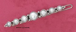 RG247-STERLING SILVER 7 ROUND PEARL HAIR CLIP