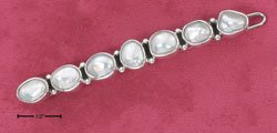 RG248-STERLING SILVER NATURAL SHAPE MULTI PEARL HAIR CLIP WITH SNAP CLOSURE