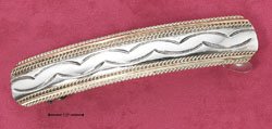 RG250-STERLING SILVER TT BARRETTE WITH SQUEEZE TAB RELEASE SNAP CLOSE