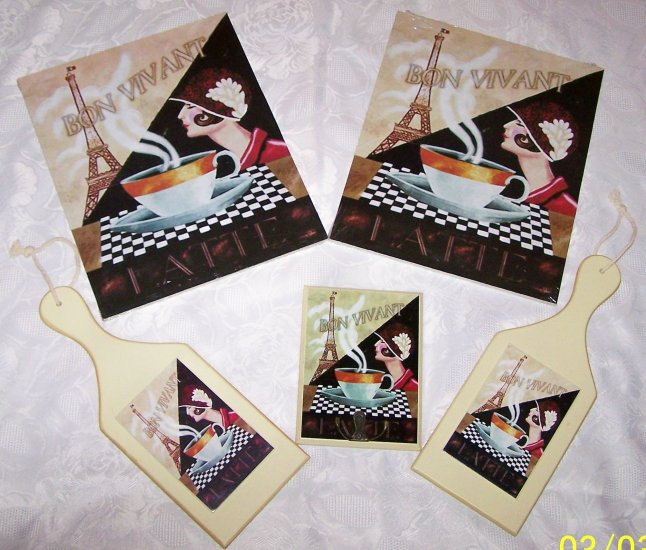 Set of 5 Bon Vivant Wooden Wall Hangings NEW
