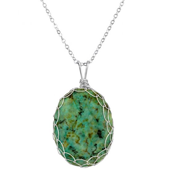 Large Turquoise Charlotte Pendant in Sterling Silver