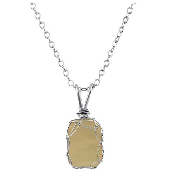 Small Rose Quartz Mini Charlotte Pendant in Sterling Silver