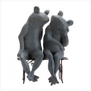 Loving Frogs On Bench