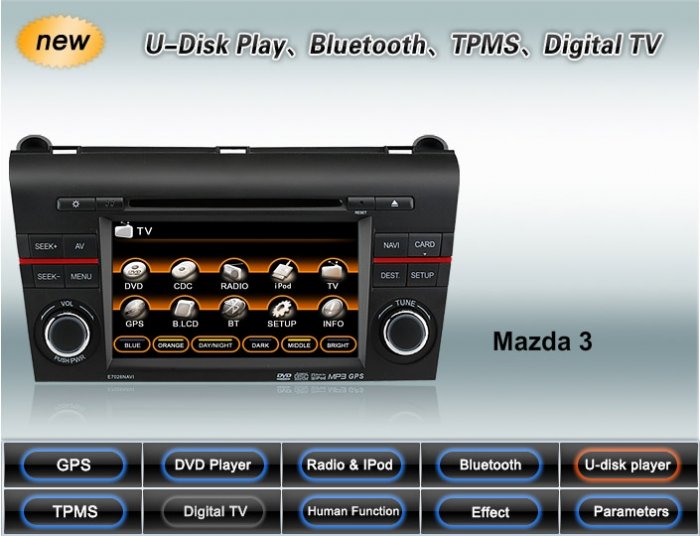 Advanced All-In-One Car DVD GPS Navigation system for MAZDA 3