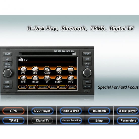 Advanced & High Quality Car DVD GPS Player for Ford Focus+ IPOD ready Bluetooth