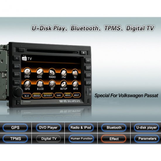Advanced & High Quality Car DVD GPS Player for VW PASSAT + IPOD ready Bluetooth