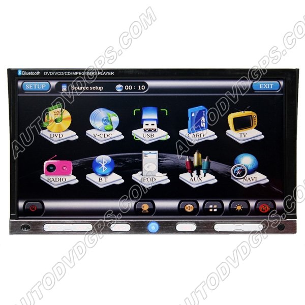 UDG728D 2 din Car DVD Player with GPS Navigation System and 7" Digital HD touchscreen