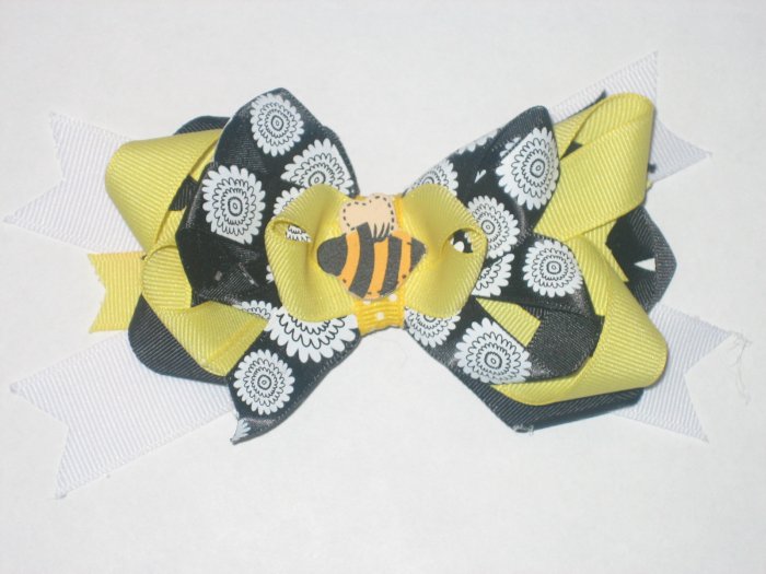 Bumble Bee Hair Bow Yellow & Black