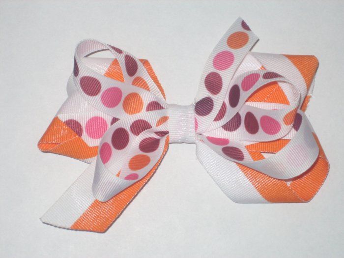 Big Loop Bow Orange, Pink, & Maroon