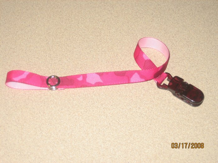 Sassy Straps Pacifier Pal Hot Pink Camo