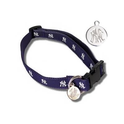 New York Yankees Dog Collar With ID Tag Size Small