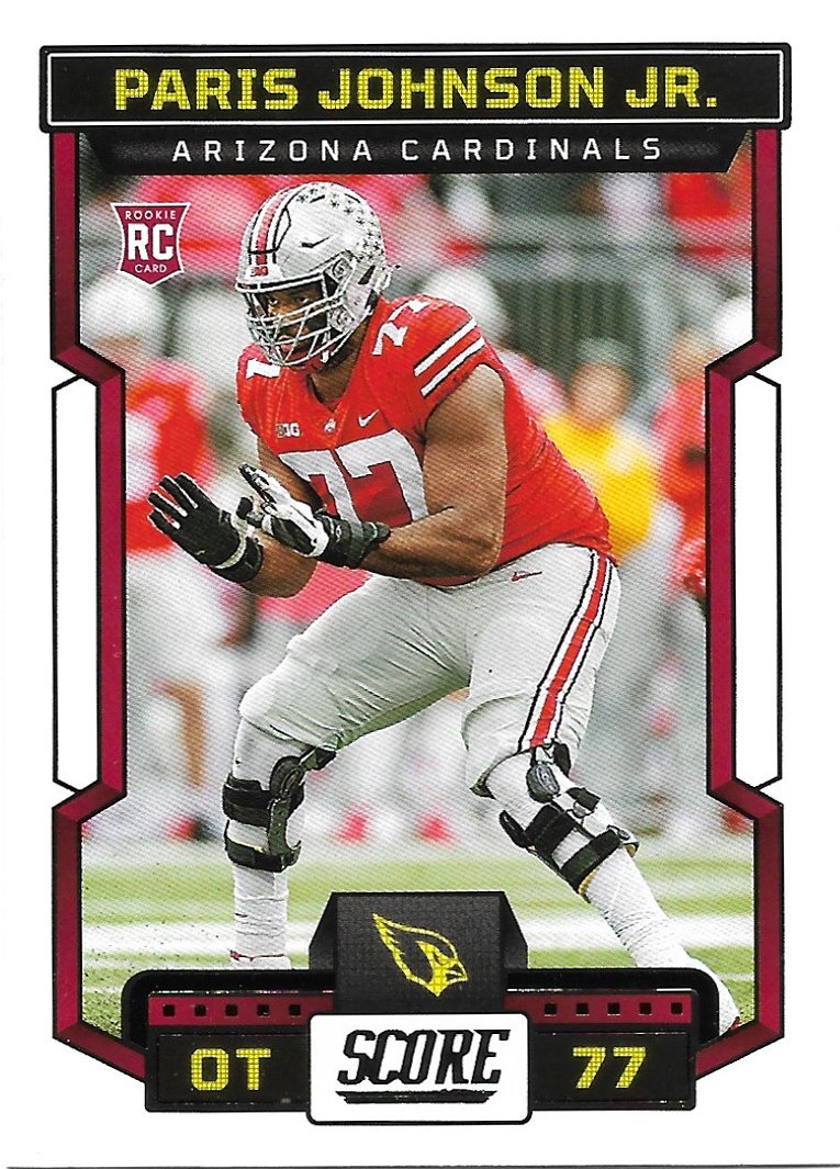 Paris Johnson Jr Score Rookie Arizona Cardinals Football Card