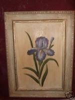 Wooden Picture of an Iris