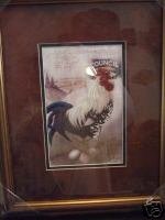 Framed and Matted Rooster Picture