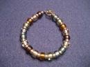 Mutli Colored Handmade Beaded Bracelet with Purple, Blue, Green, Amber, Pink and Silver