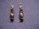Dark Grey Hematite and Black Handmade Beaded Earrings