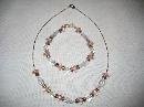 Pink and Silver Handmade Beaded Necklace and Bracelet Set