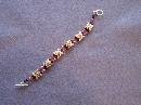 Pink Swarovski Crystal Handmade Beaded Bracelet with Black Bicone and Silver Beads